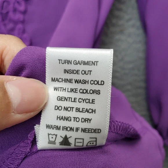 Indigo Rose Tunic Top Women Medium Purple Balloon Sleeve Crochet Lace Scoop Neck - Picture 7 of 9